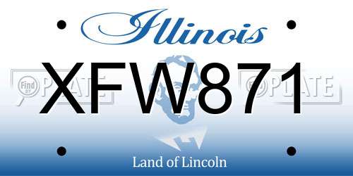 XFW871 Illinois License Plate