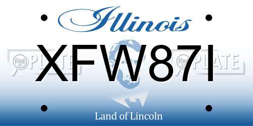 XFW87I Illinois License Plate