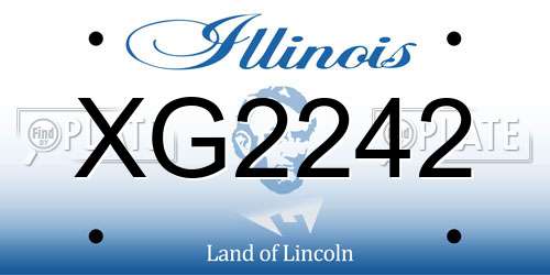 XG2242 Illinois License Plate