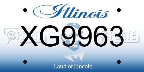 XG9963 Illinois License Plate