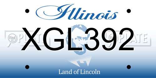 XGL392 Illinois License Plate