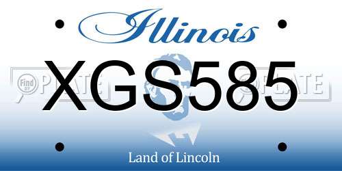 XGS585 Illinois License Plate