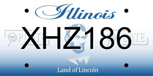 XHZ186 Illinois License Plate