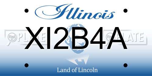 XI2B4A Illinois License Plate