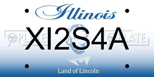 XI2S4A Illinois License Plate