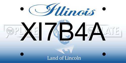 XI7B4A Illinois License Plate