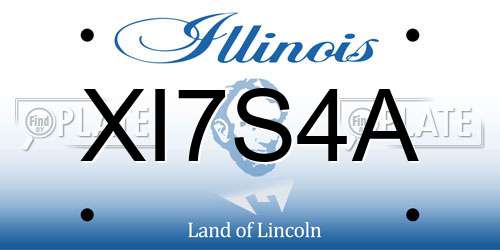 XI7S4A Illinois License Plate