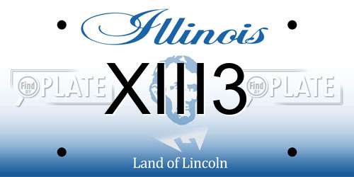XIII3 Illinois License Plate
