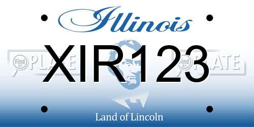 XIR123 Illinois License Plate