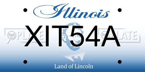 XIT54A Illinois License Plate