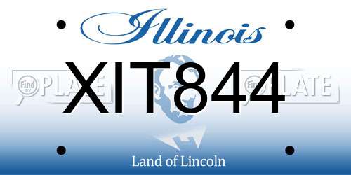 XIT844 Illinois License Plate