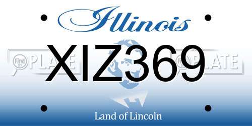 XIZ369 Illinois License Plate
