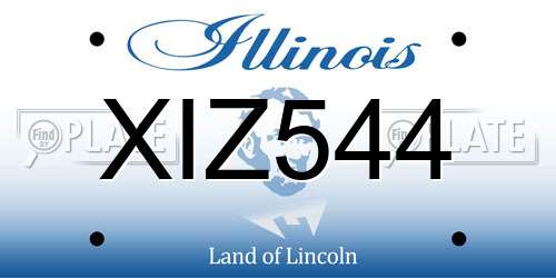XIZ544 Illinois License Plate