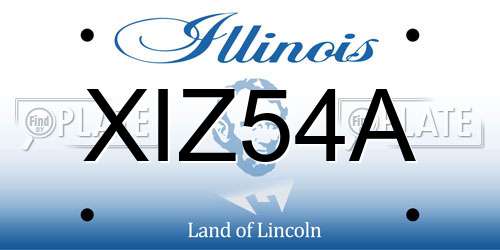 XIZ54A Illinois License Plate