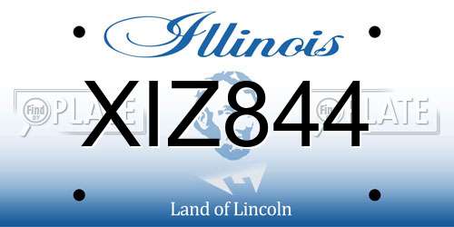 XIZ844 Illinois License Plate