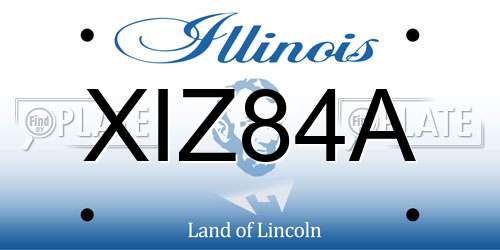 XIZ84A Illinois License Plate