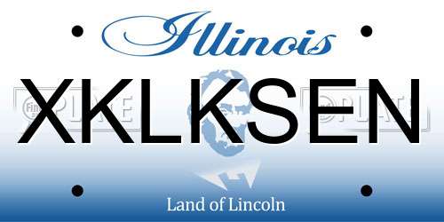 XKLKSEN Illinois License Plate