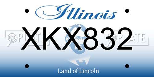 XKX832 Illinois License Plate