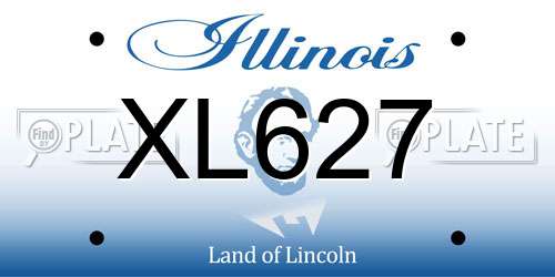 XL627 Illinois License Plate