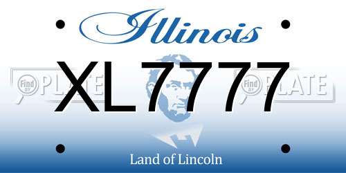 XL7777 Illinois License Plate