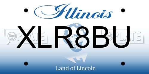 XLR8BU Illinois License Plate