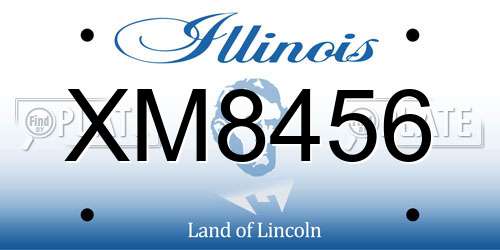 XM8456 Illinois License Plate