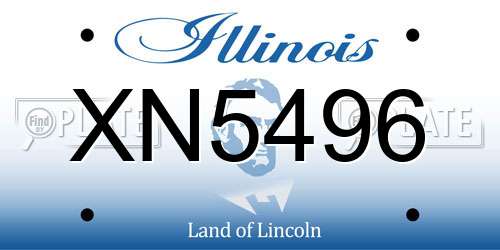 XN5496 Illinois License Plate