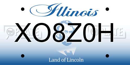 XO8Z0H Illinois License Plate