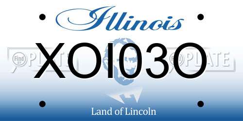 XOI03O Illinois License Plate