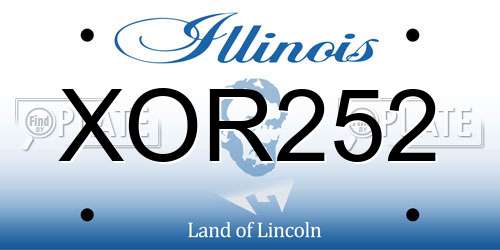 XOR252 Illinois License Plate