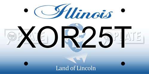 XOR25T Illinois License Plate
