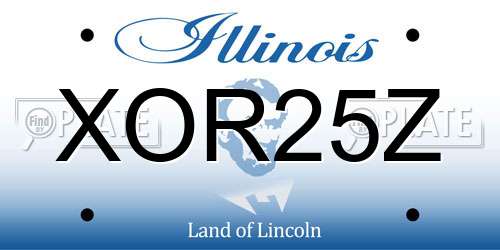 XOR25Z Illinois License Plate
