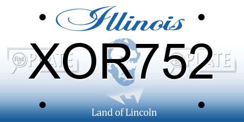 XOR752 Illinois License Plate
