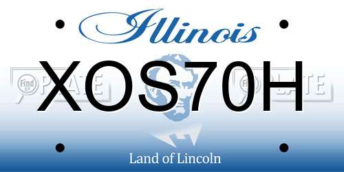 XOS70H Illinois License Plate