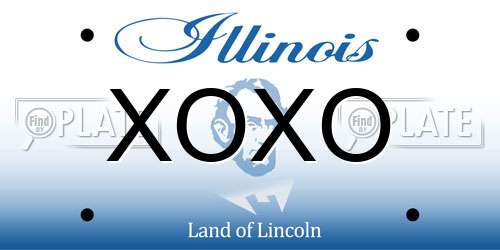 XOXO Illinois License Plate