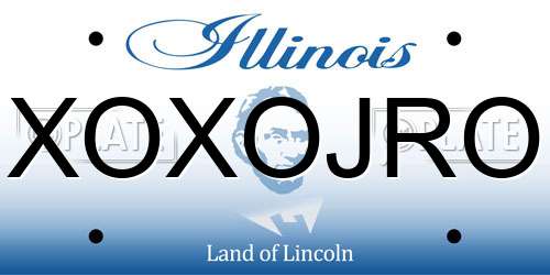 XOXOJRO Illinois License Plate