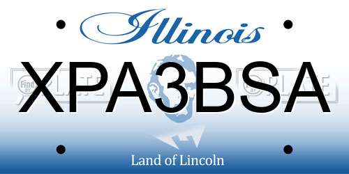 XPA3BSA Illinois License Plate