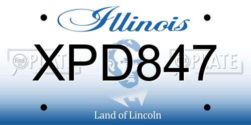 XPD847 Illinois License Plate