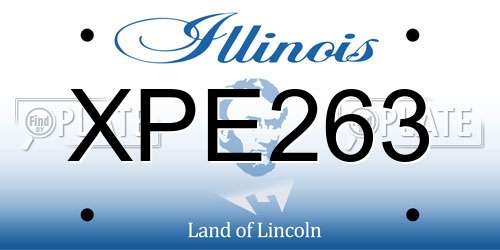 XPE263 Illinois License Plate