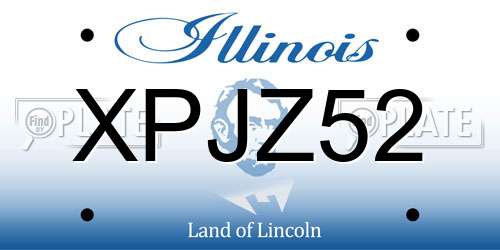 XPJZ52 Illinois License Plate