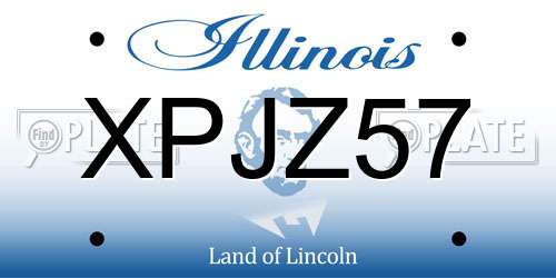 XPJZ57 Illinois License Plate