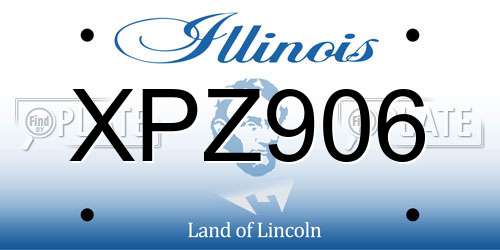 XPZ906 Illinois License Plate