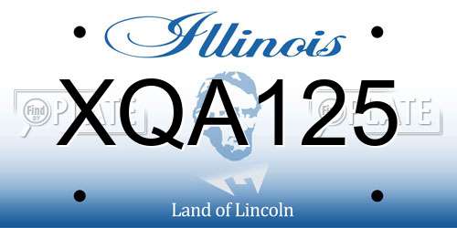XQA125 Illinois License Plate