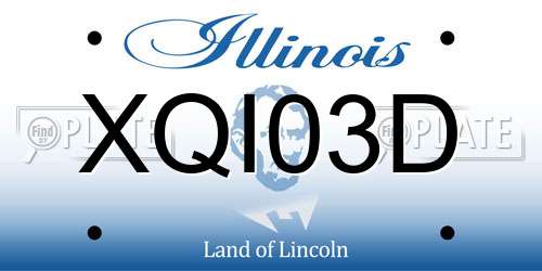 XQI03D Illinois License Plate