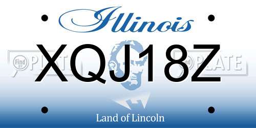 XQJ18Z Illinois License Plate