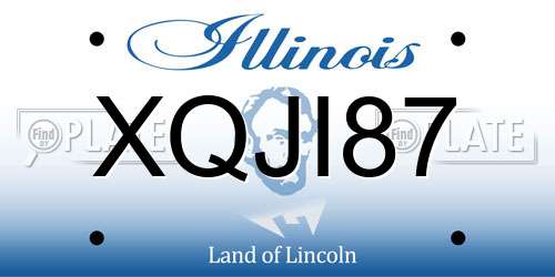 XQJI87 Illinois License Plate