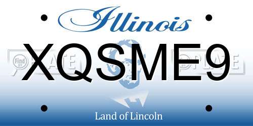 XQSME9 Illinois License Plate