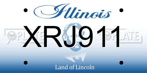 XRJ911 Illinois License Plate