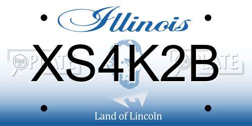 XS4K2B Illinois License Plate