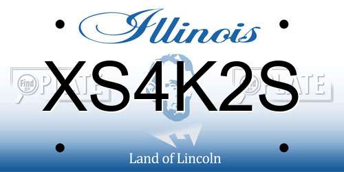 XS4K2S Illinois License Plate